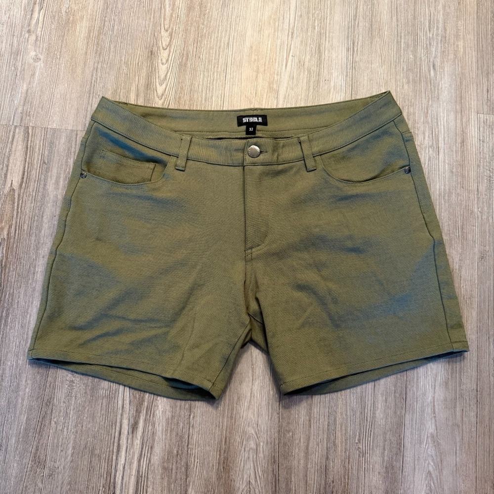 ST33LE Mens 32 Green 5.5" Shorts